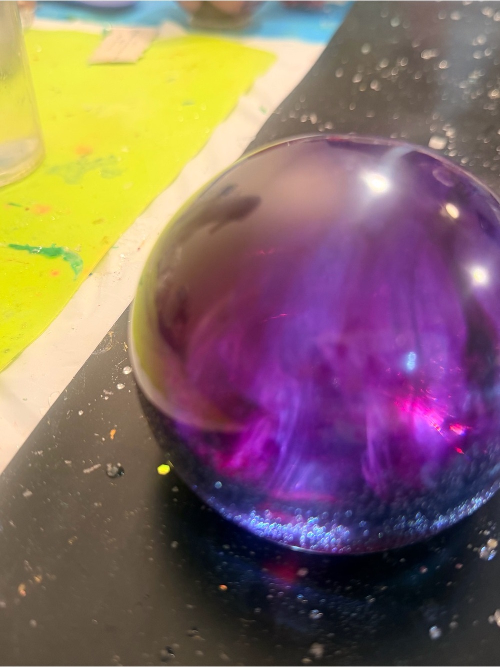 Purple Resin light Sphere -  Decorative Home Accent